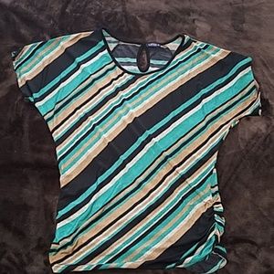 W's M Ruched Striped Blouse